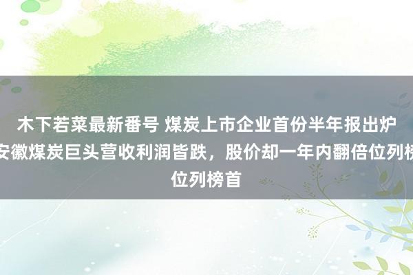 木下若菜最新番号 煤炭上市企业首份半年报出炉！安徽煤炭巨头营收利润皆跌，股价却一年内翻倍位列榜首