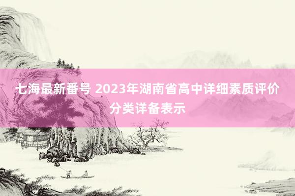 七海最新番号 2023年湖南省高中详细素质评价分类详备表示