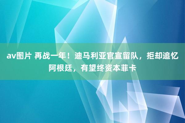 av图片 再战一年！迪马利亚官宣留队，拒却追忆阿根廷，有望终资本菲卡