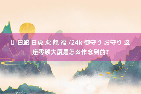 ✨白蛇 白虎 虎 龍 福 /24k 御守り お守り 这座零碳大厦是怎么作念到的？