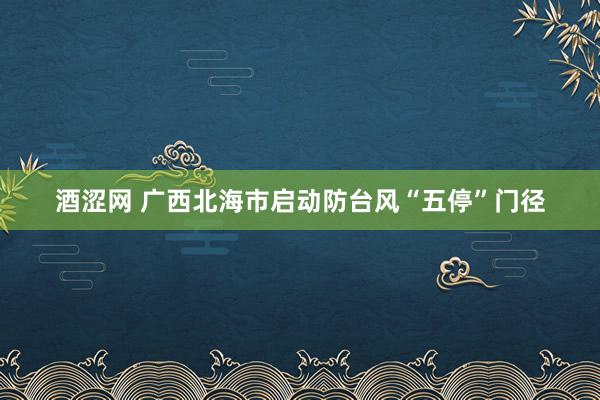 酒涩网 广西北海市启动防台风“五停”门径