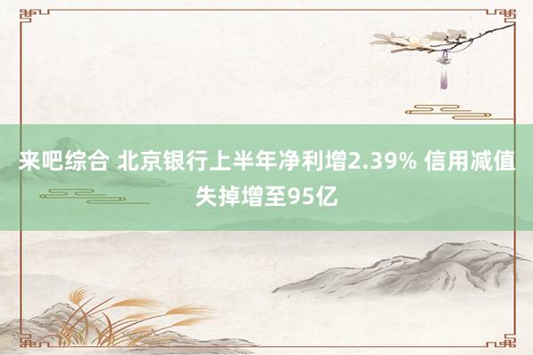 来吧综合 北京银行上半年净利增2.39% 信用减值失掉增至95亿