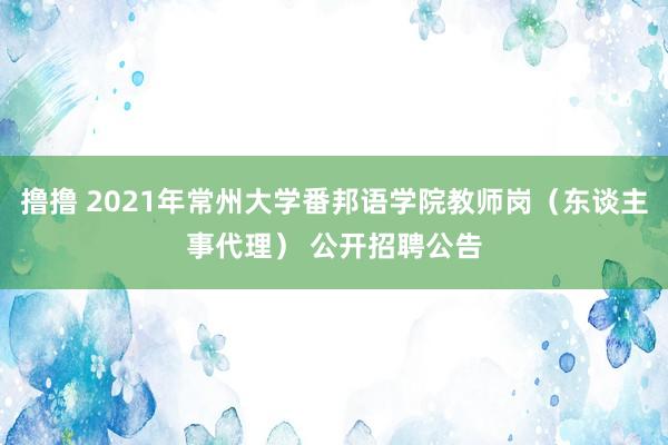 撸撸 2021年常州大学番邦语学院教师岗（东谈主事代理） 公开招聘公告